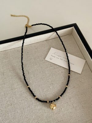 金色爱心项链 镀真金